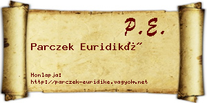 Parczek Euridiké névjegykártya